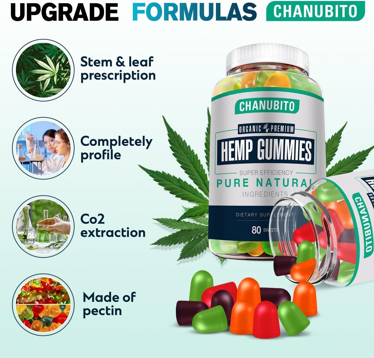 All-natural pectin-based, gelatin-free hemp gummies