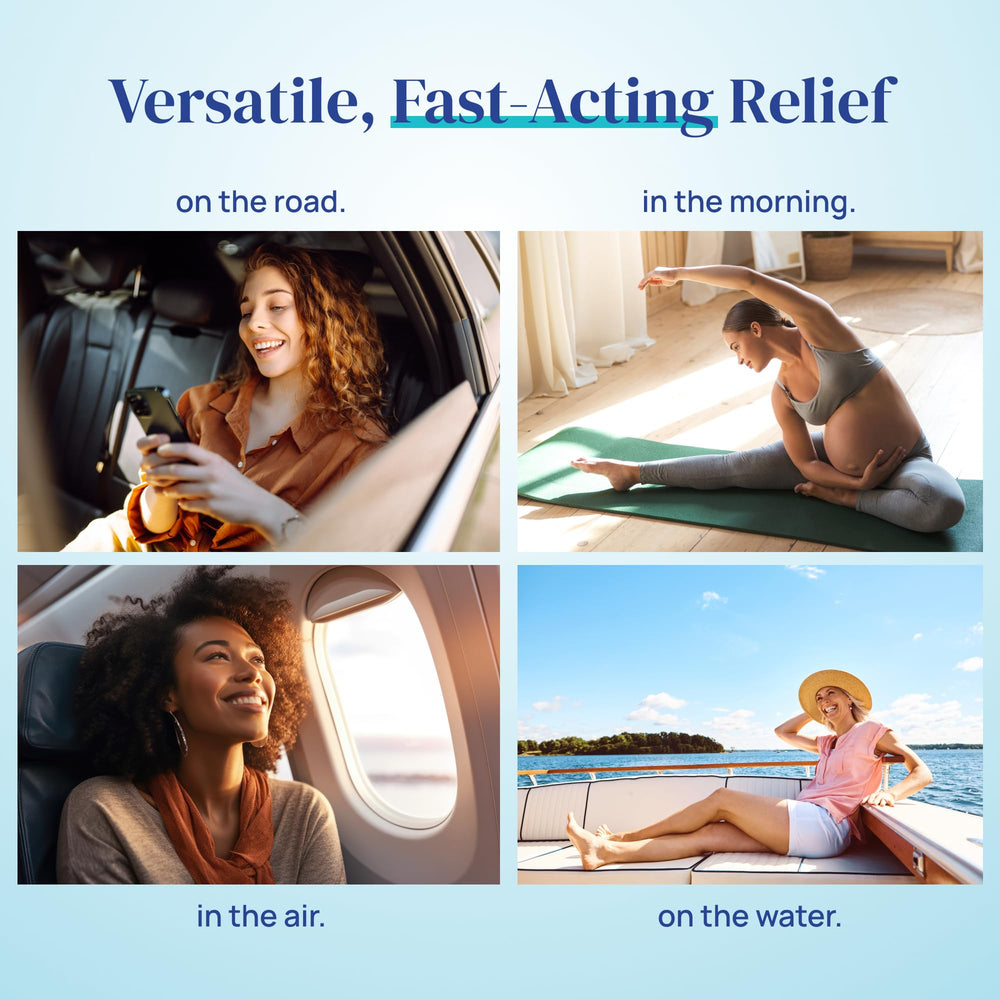 Allclair inhaler-dispense-action-shot emphasizes quick inhalation for mild nausea moments.