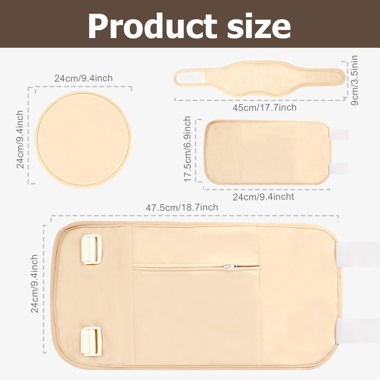 Allcucut 6-piece reusable organic cotton castor oil pack kit