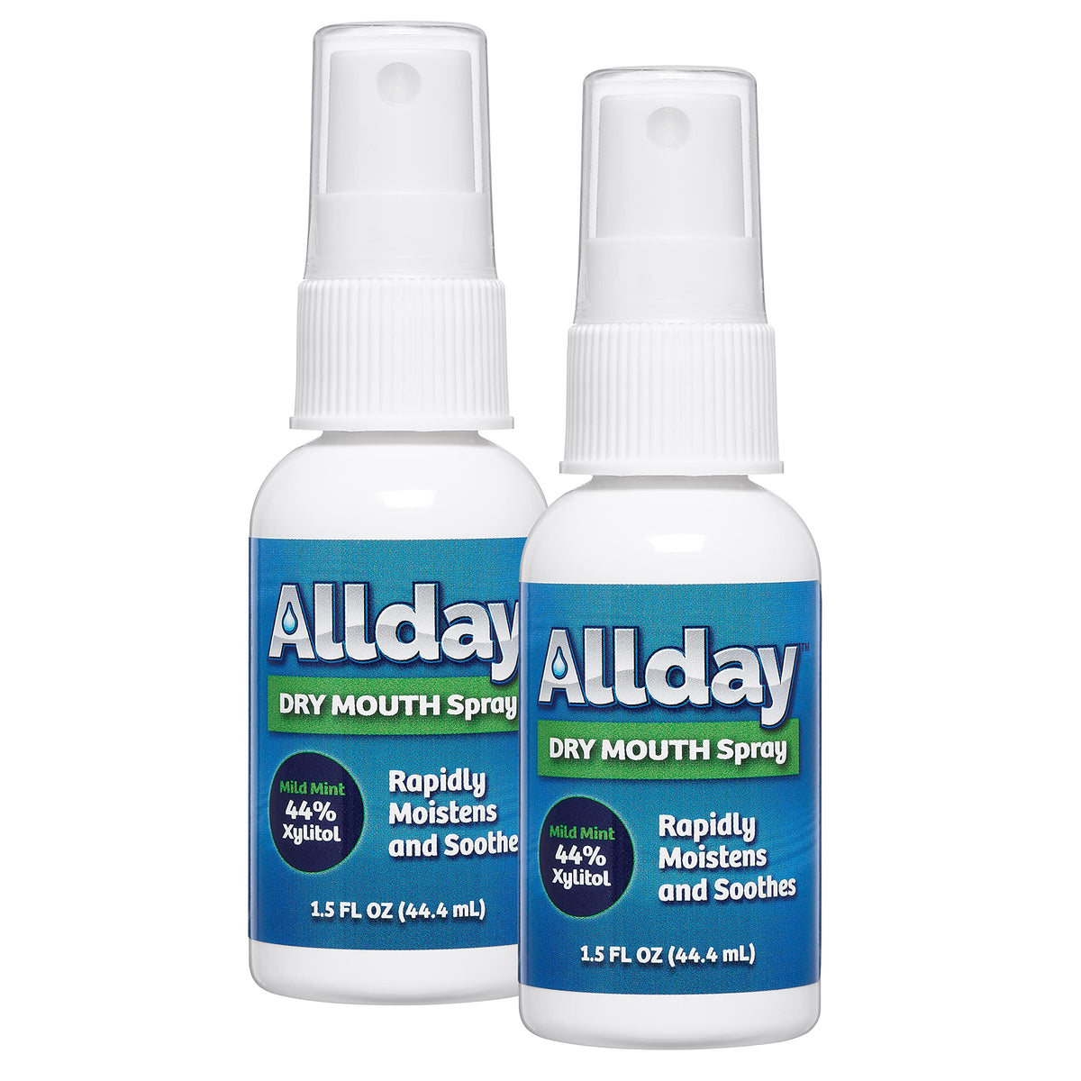 Front view of Allday Dry Mouth Spray Pack of 2