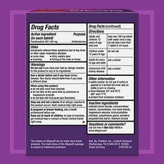 allegra adult 24hour allergy tablets closeup: pills ready for on-the-go relief.