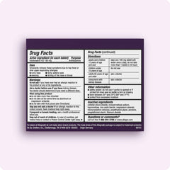 Allegra Adult 24-Hour Relief pack back reveals dosage and usage details for confidence.