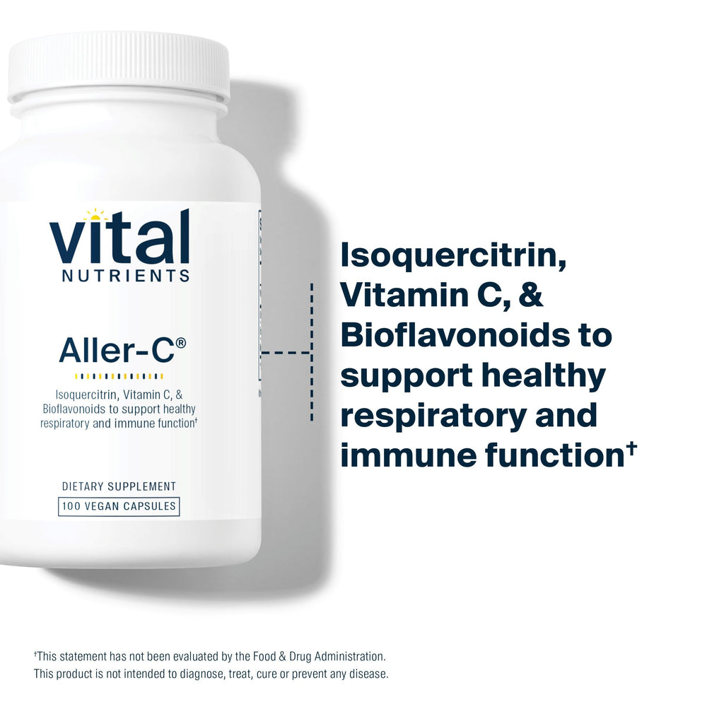 Aller-C capsules spilling from a scoop on white background