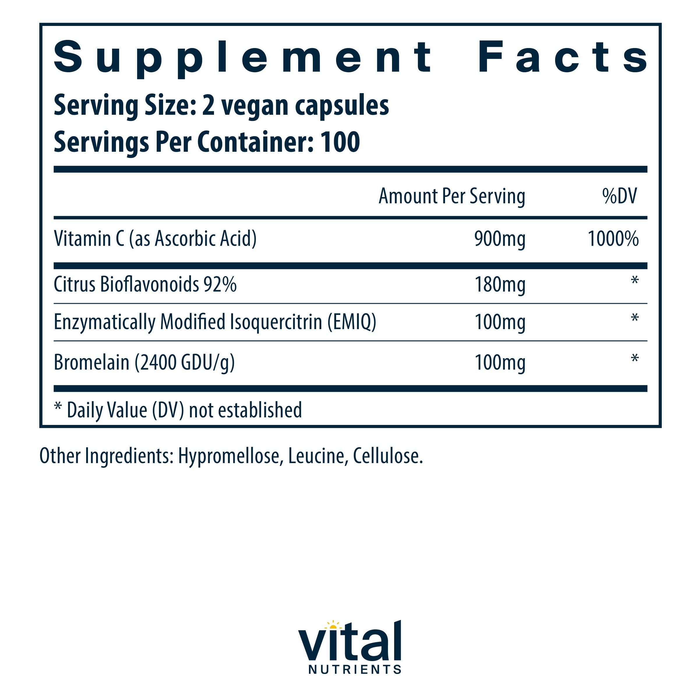 High-dose vitamin C and bioflavonoids in Aller-C