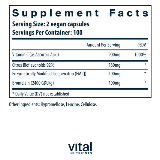 High-dose vitamin C and bioflavonoids in Aller-C