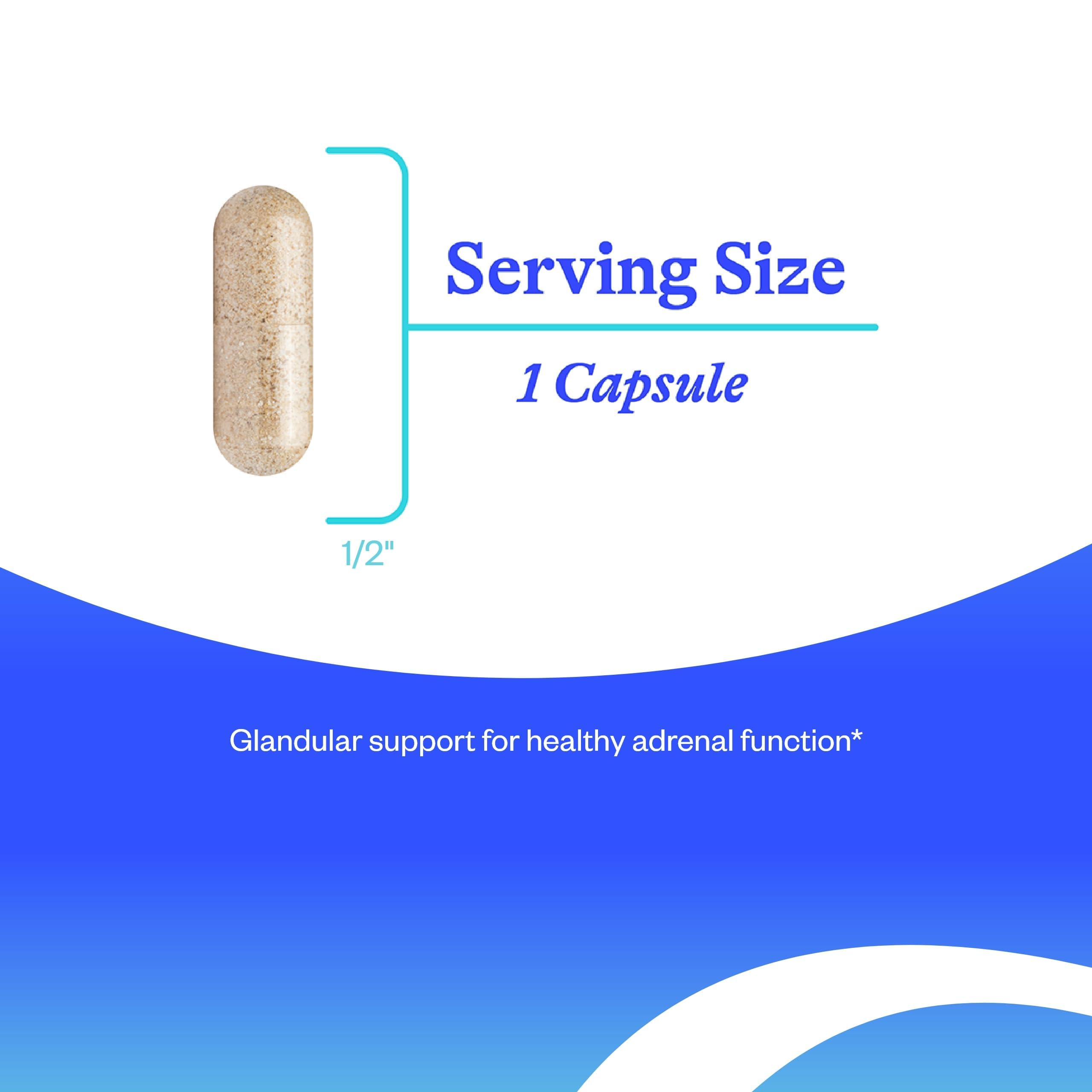 Allergen-friendly label for gluten-free dairy-free adrenal cortex supplement