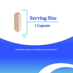 Allergen-friendly label for gluten-free dairy-free adrenal cortex supplement