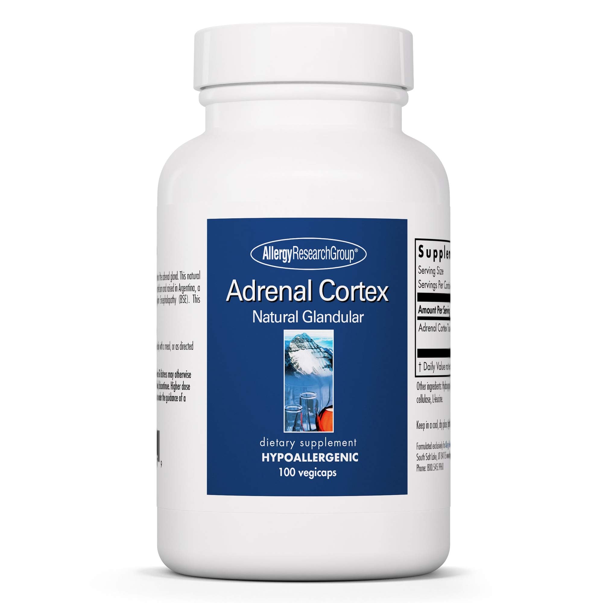 Allergy Research Group Adrenal Cortex Support bottle and label