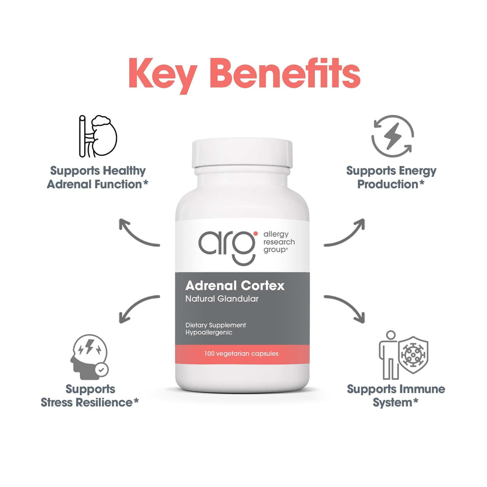 Front packaging of Allergy Research Group Adrenal Cortex Support