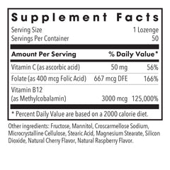 Front packaging of Allergy Research Group B12 Methylcobalamin Lozenges