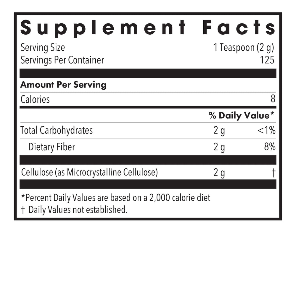 Insoluble, non-fermentable cellulose powder for digestive health
