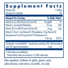 Bottle with full spectrum Vitamin K label
