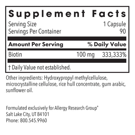 Extra-strength biotin capsules in vegetarian form
