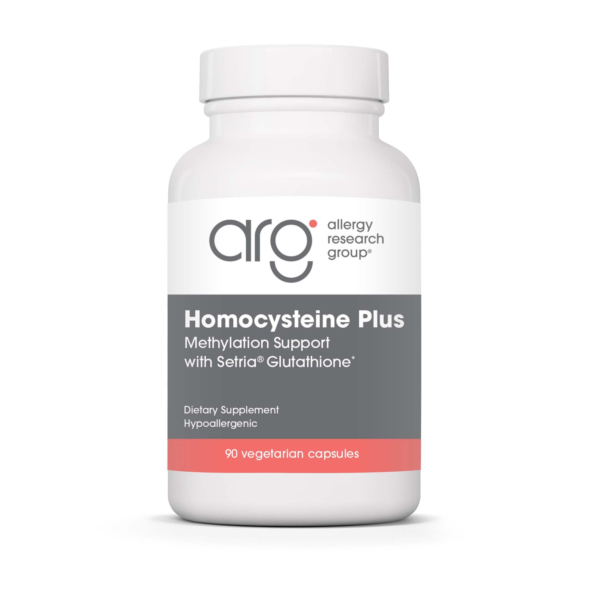 Allergy Research Group Homocysteine Plus bottle with 90 vegetarian capsules