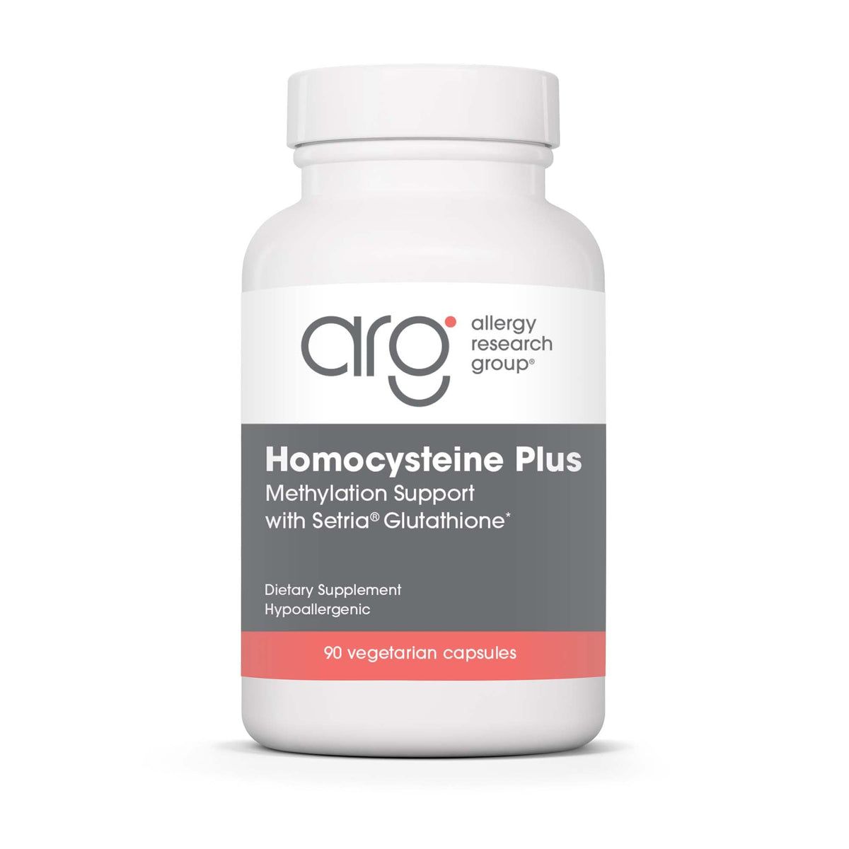 Allergy Research Group Homocysteine Plus bottle with 90 vegetarian capsules