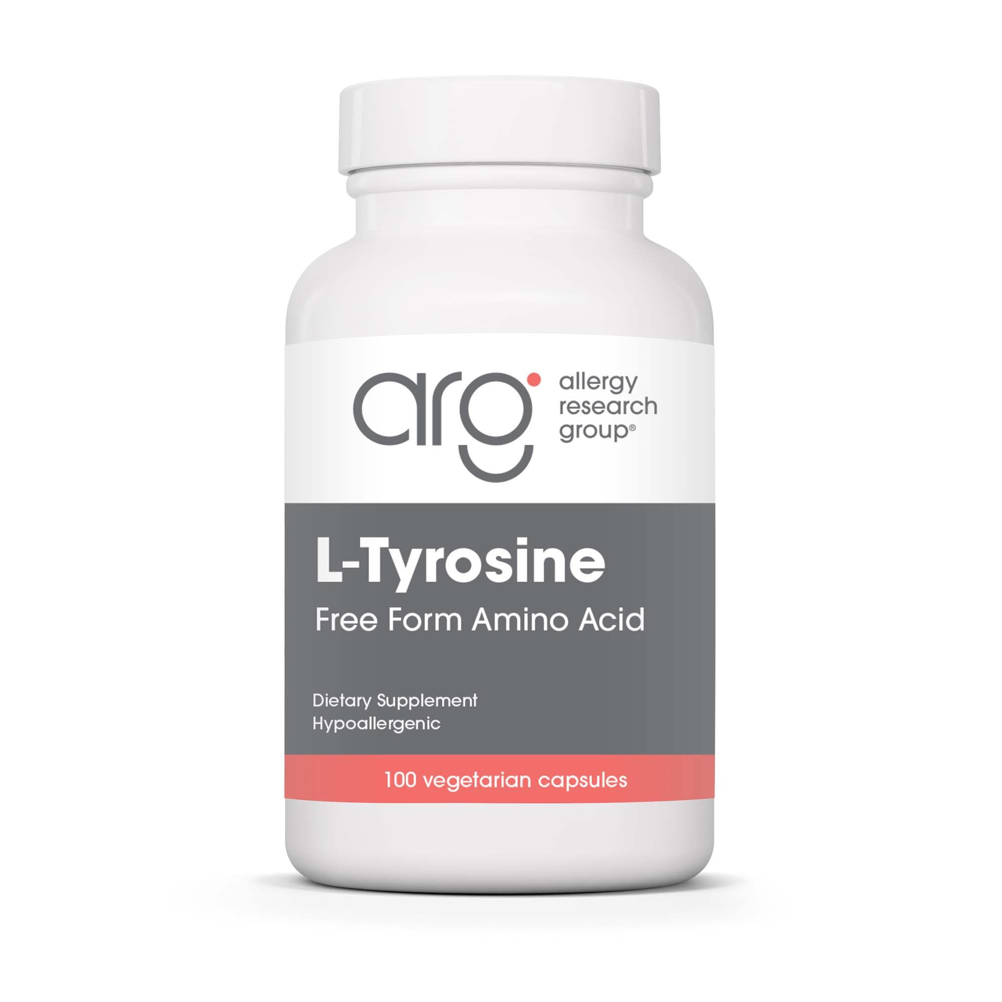 Bottle of Allergy Research Group L-Tyrosine 500mg for brain support
