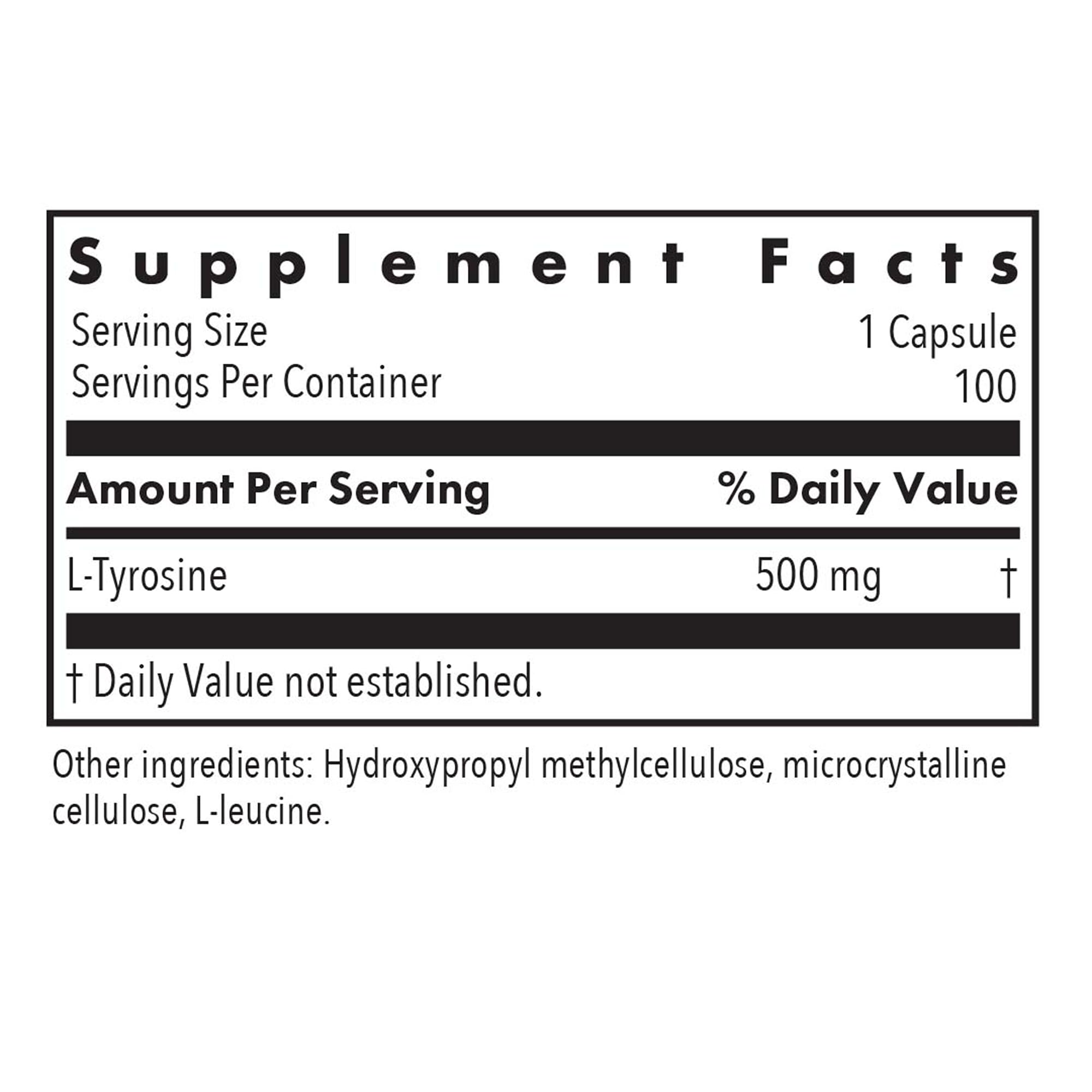 Close-up of L-Tyrosine free-form amino acid capsules