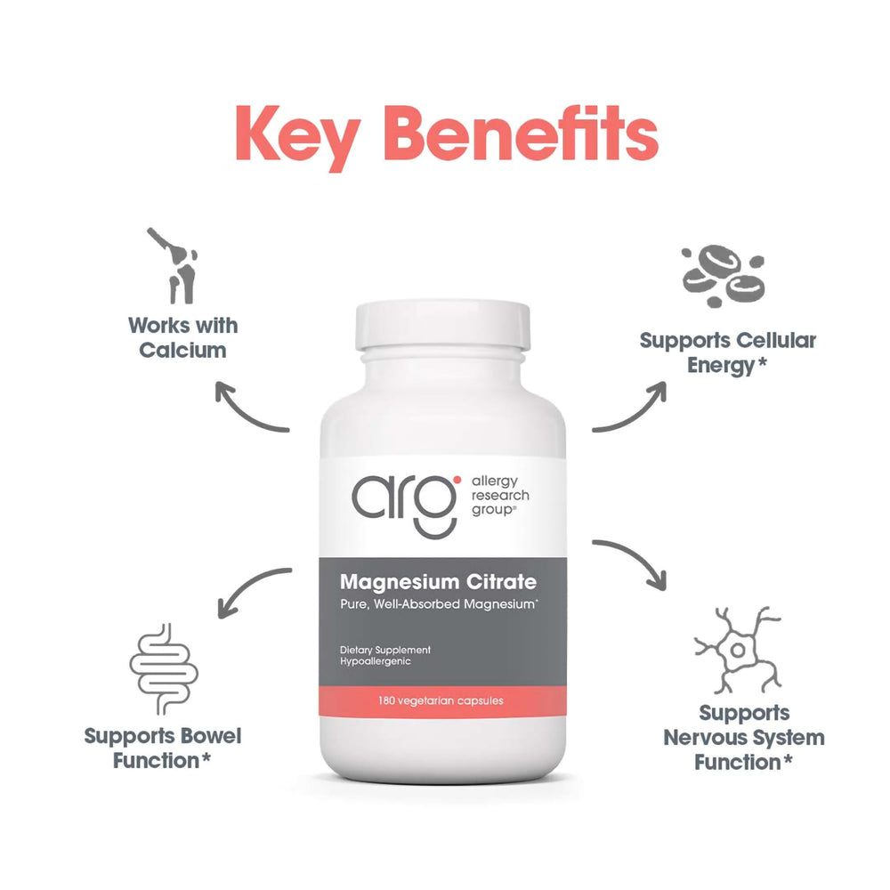 Magnesium citrate capsules promoting calm and sleep