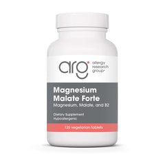 Front of Allergy Research Group Magnesium Malate Forte 120-tablet bottle