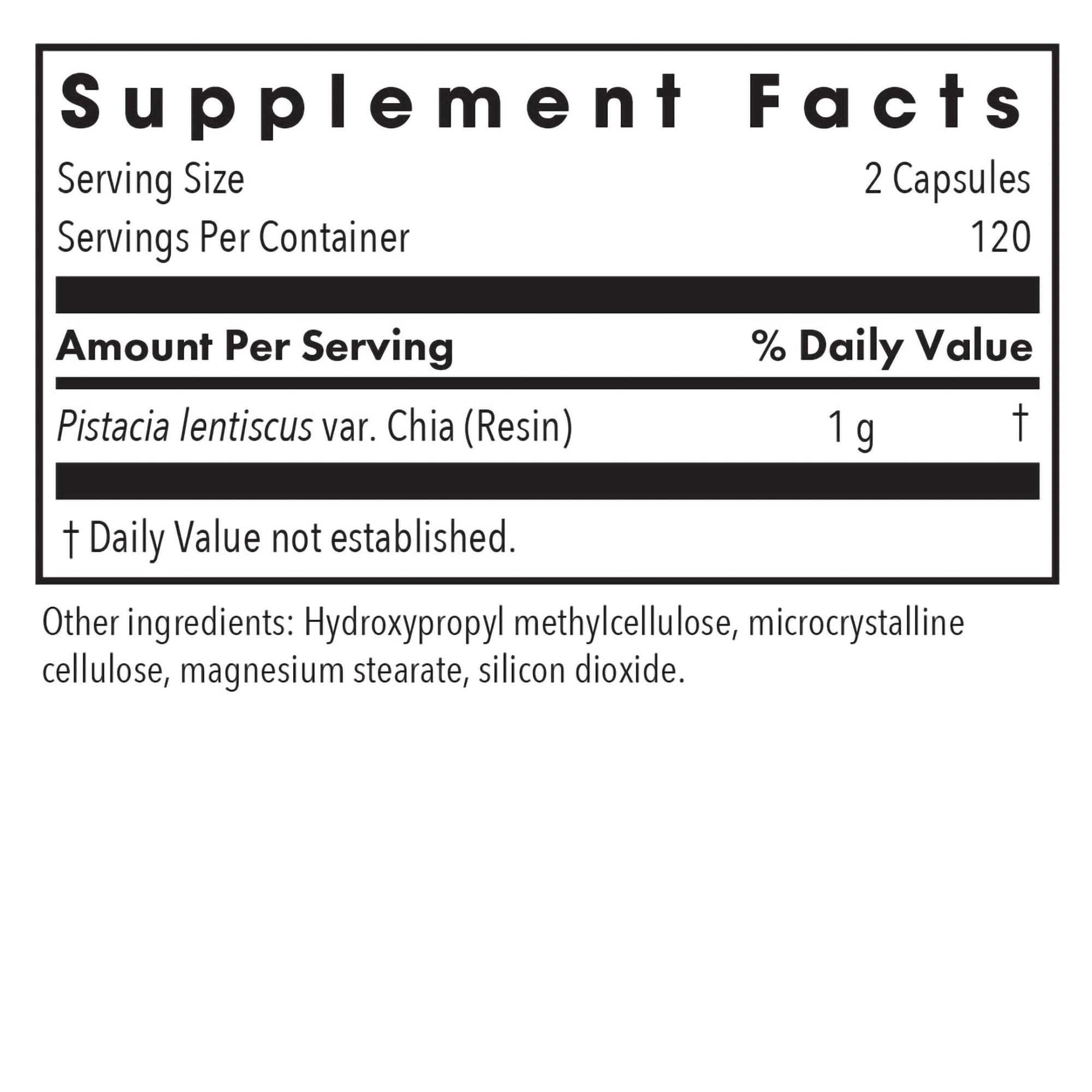 Allergy Research Group Mastica ingredients label highlights Chios resin