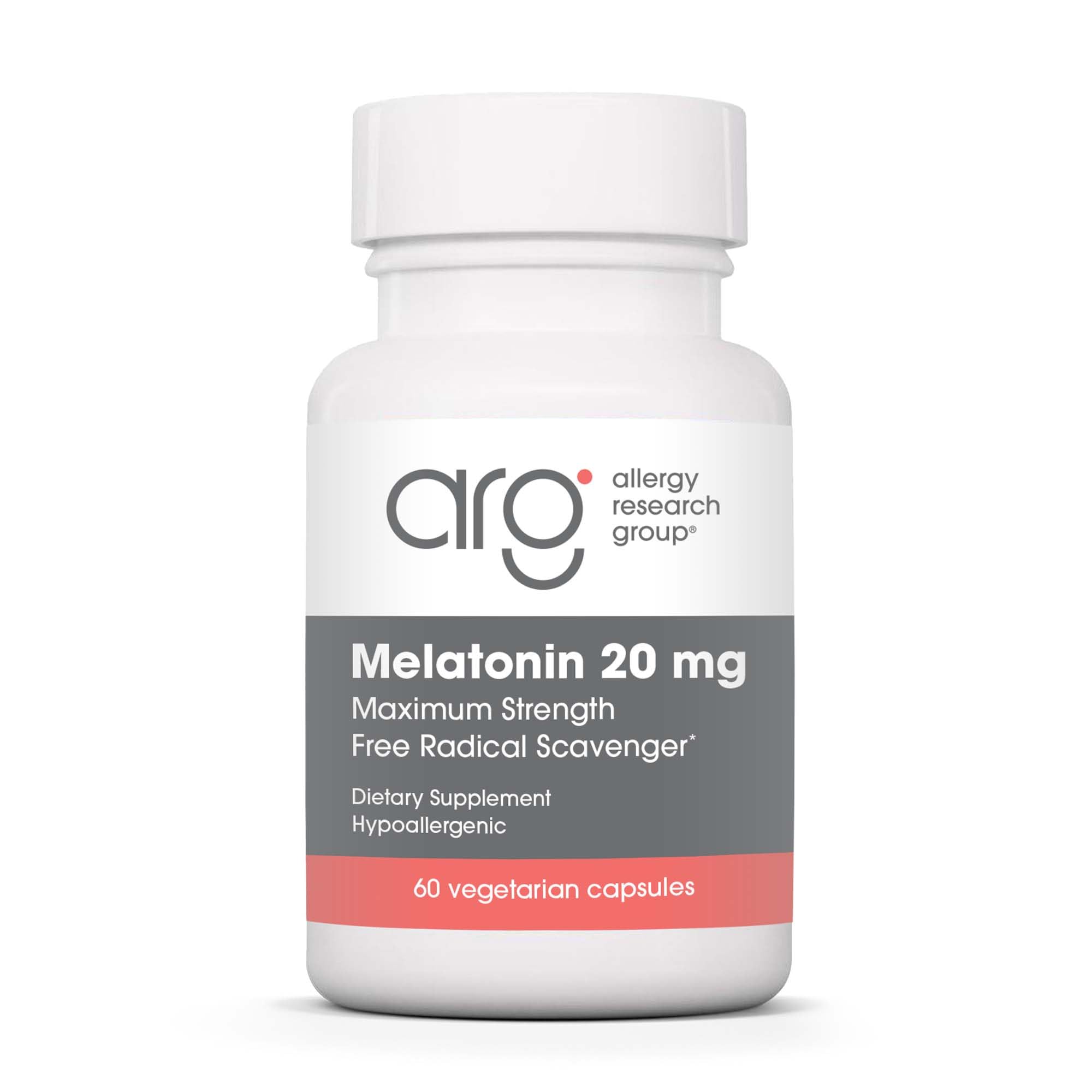 Allergy Research Group Melatonin 20mg bottle label