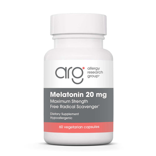 Allergy Research Group Melatonin 20mg bottle label