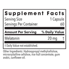 Vegetarian melatonin capsules packaging