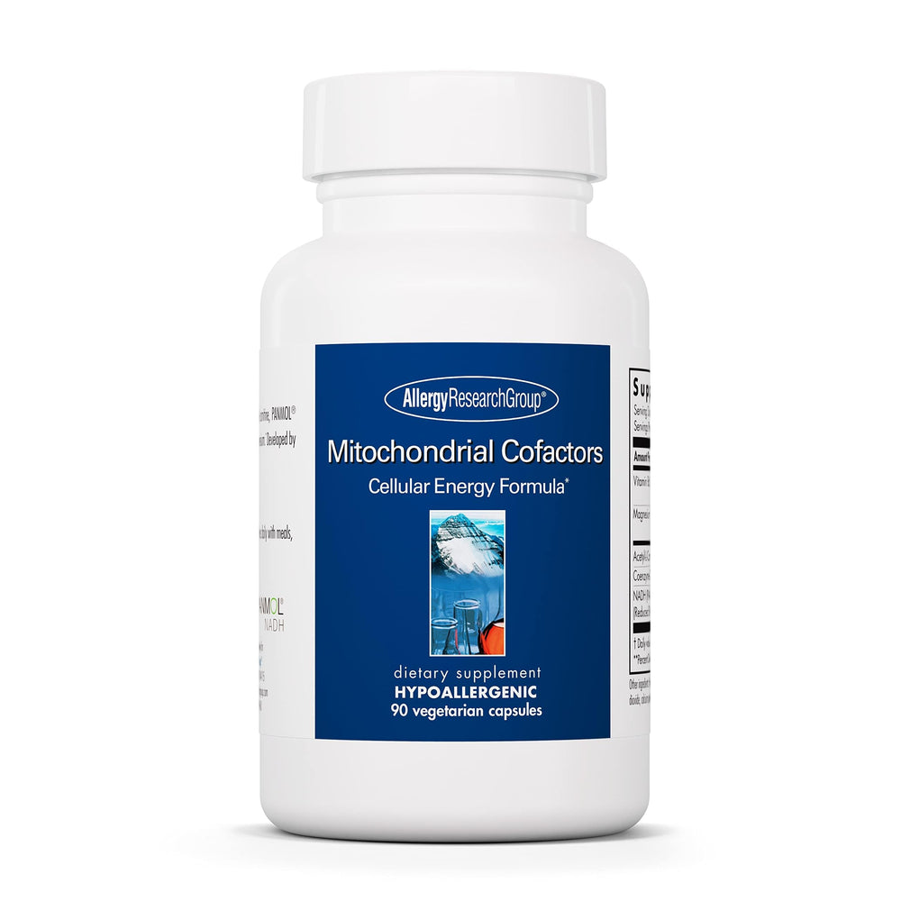 Bottle front of Allergy Research Group Mitochondrial Cofactors - 90 vegetarian capsules