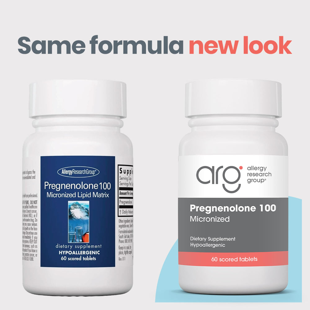 Allergy Research Group pregnenolone micronized lipid matrix shows enhanced absorption potential.