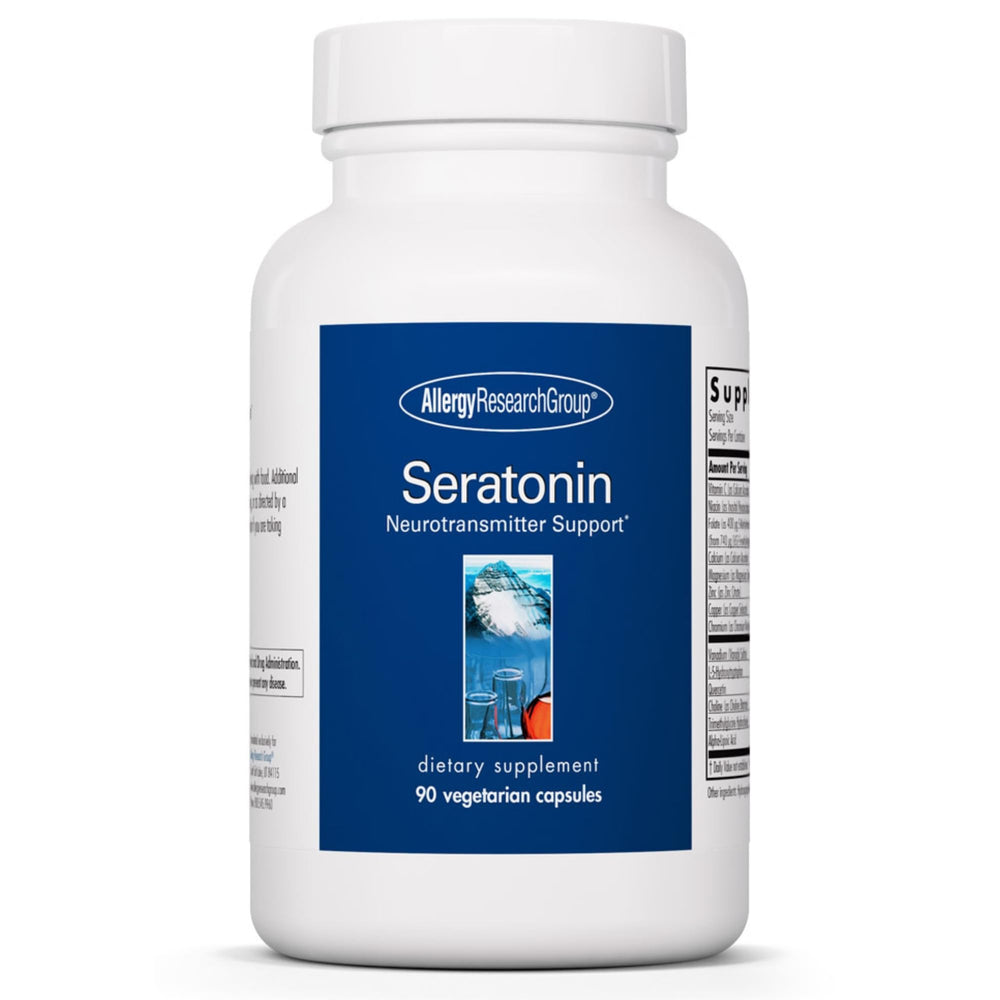 Bottle of Allergy Research Group Seratonin Supplement with 90 vegetarian capsules