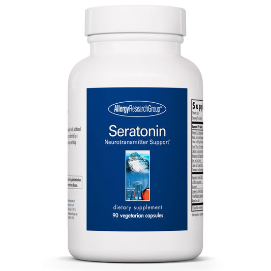 Bottle of Allergy Research Group Seratonin Supplement with 90 vegetarian capsules