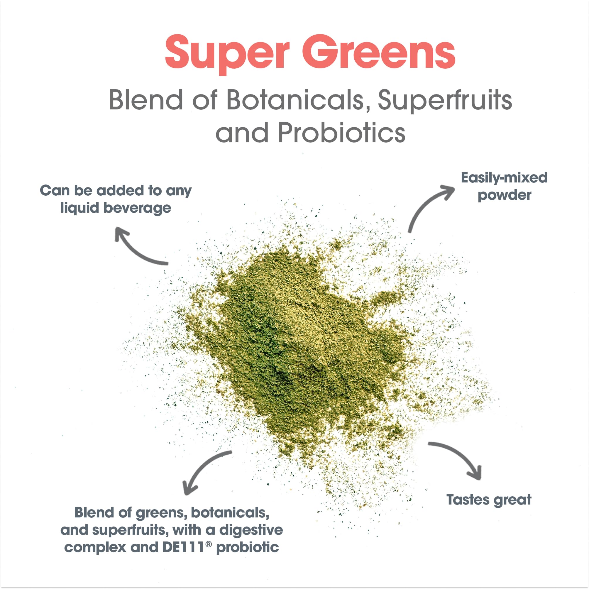Oat grass and other greens in powder form