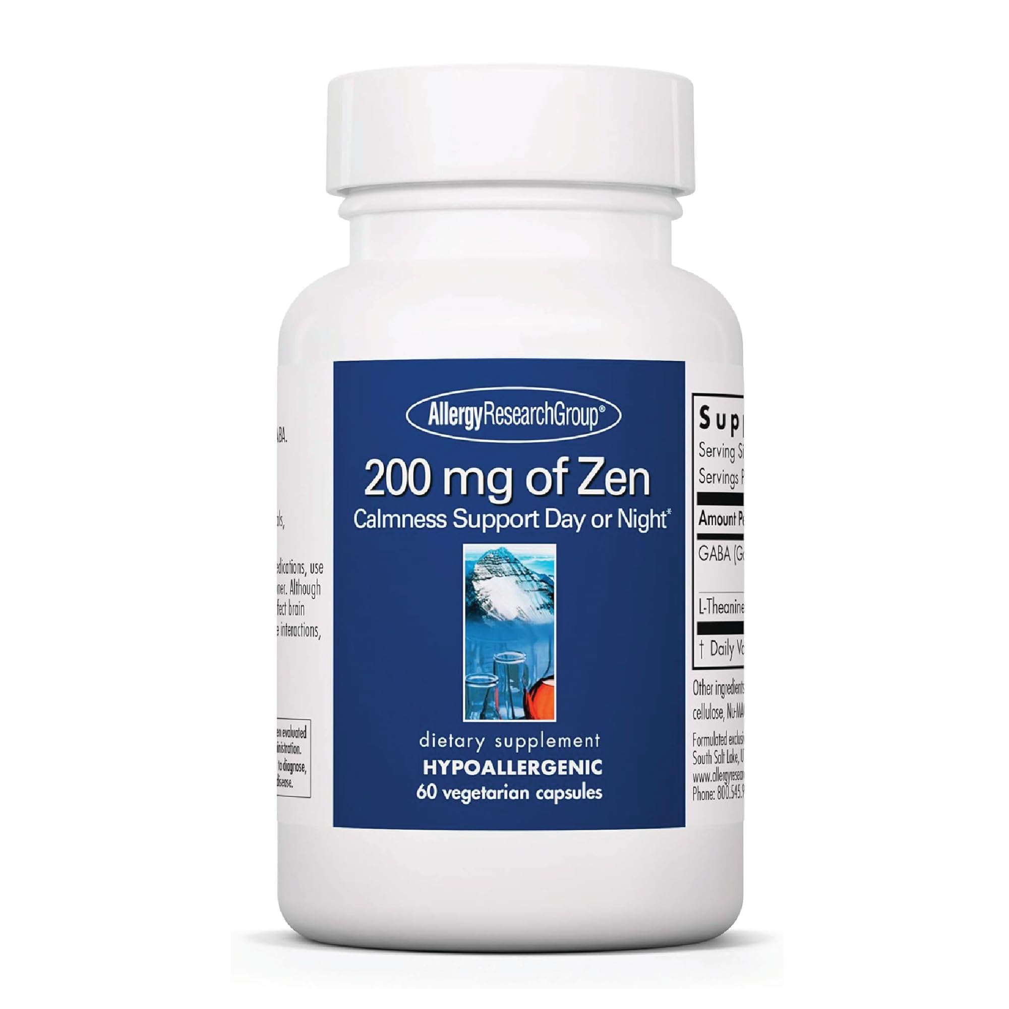 Allergy Research Group Zen capsules bottle for calm support