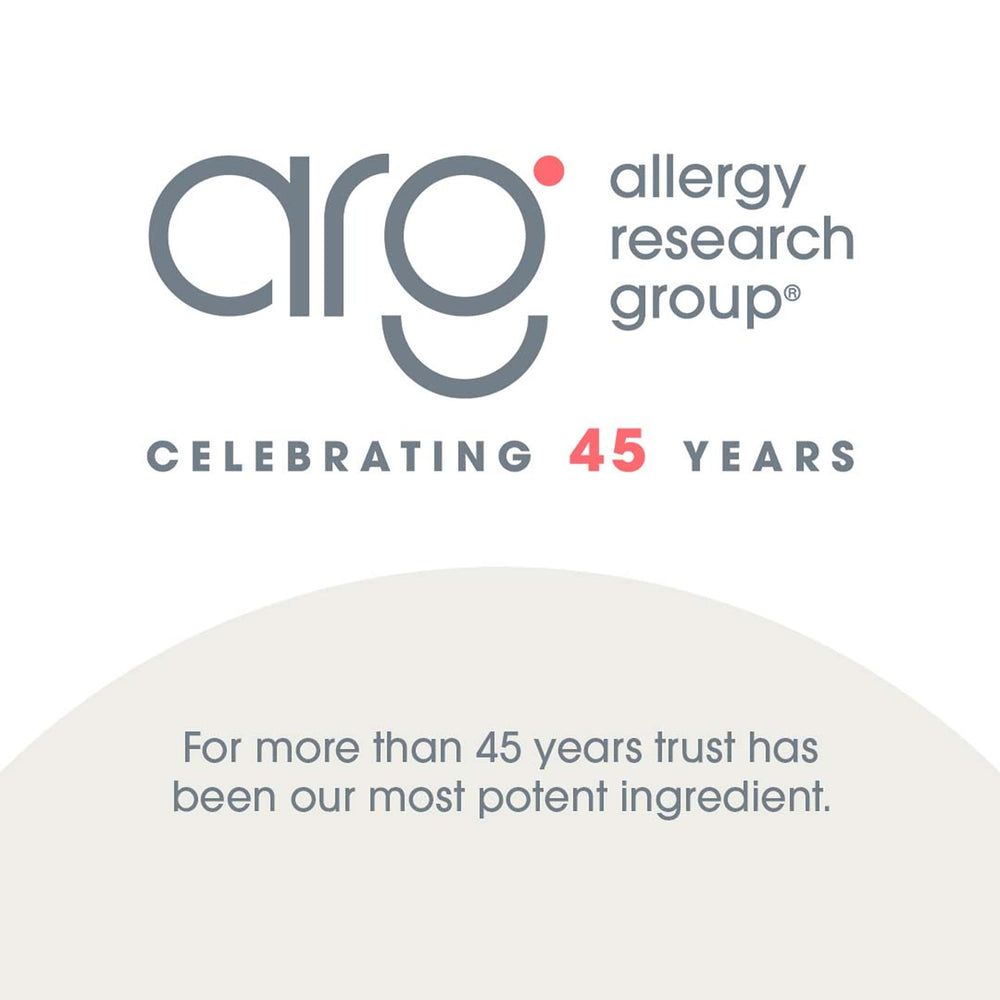 Allergy Research Group logo with Zinc Citrate product label