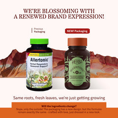 Allertonic packaging and bottle on white
