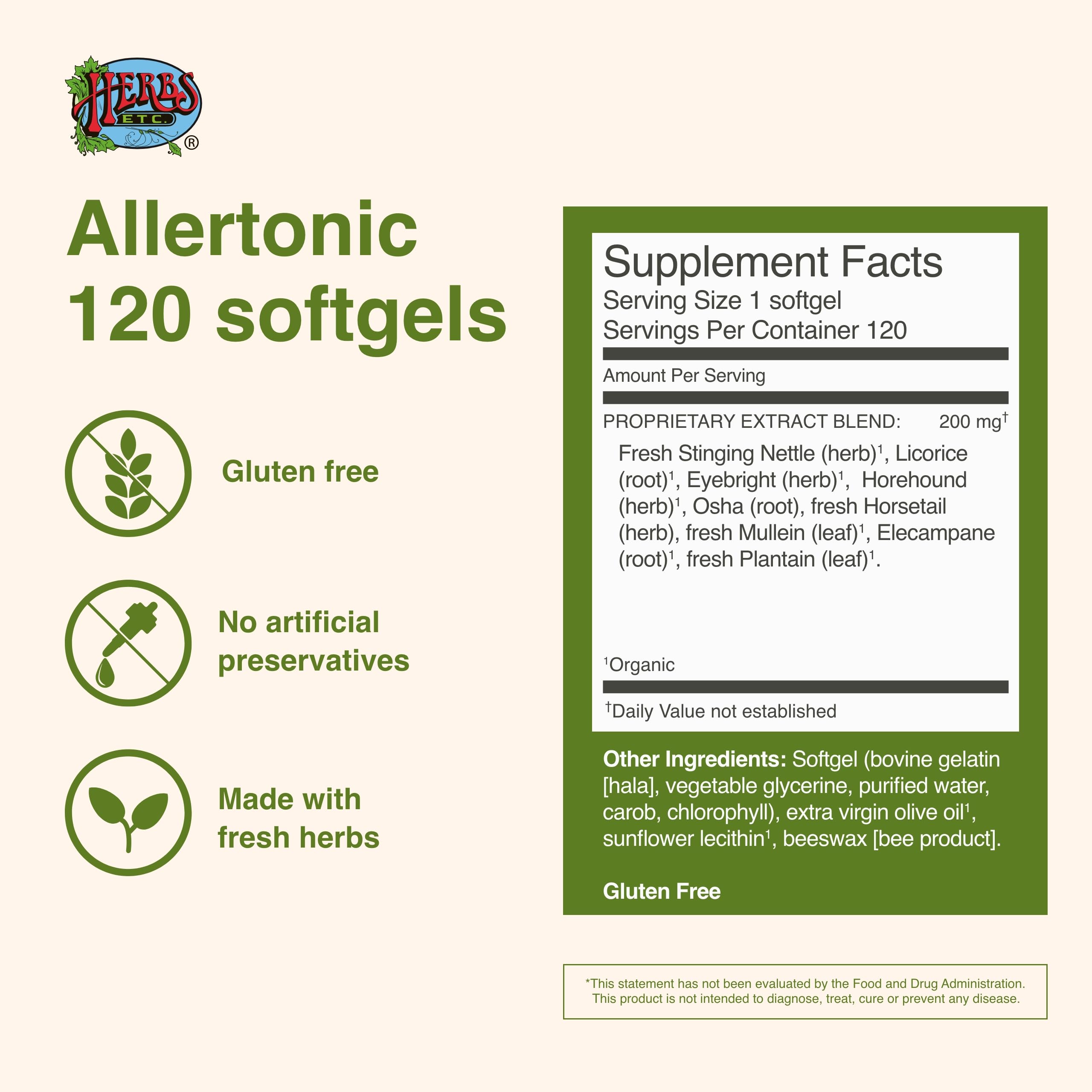Organic licorice root ingredient in Allertonic