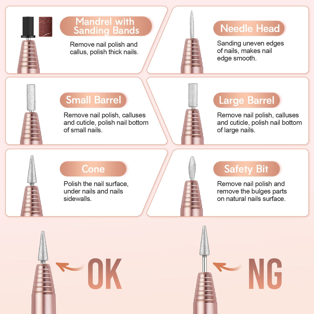 Portable home salon ALLE'S nail drill for professional-looking results