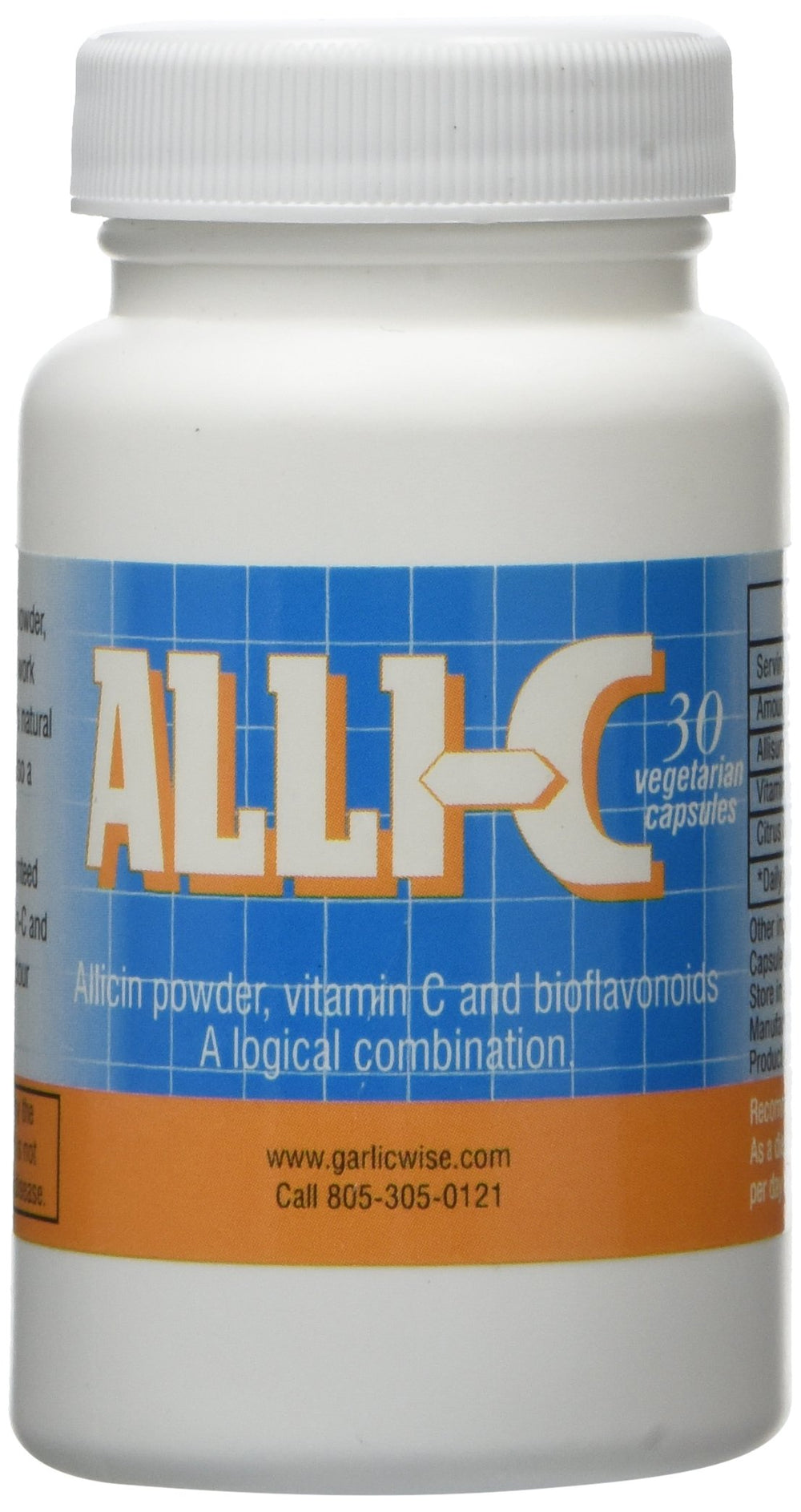 Bottle of ALLI-C Allicin with Vitamin C and Citrus Bioflavonoids - 30 capsules