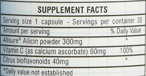 Graphic illustrating stabilized allicin derived from garlic (Allisure)