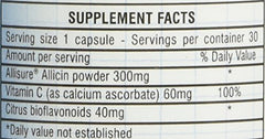 Graphic illustrating stabilized allicin derived from garlic (Allisure)
