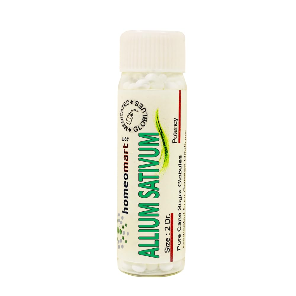 30C potency garlic homeopathy pellets in 2-dram vials