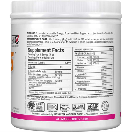 Close-up view of ALLMAX A:CUTS Pink Lemonade tub