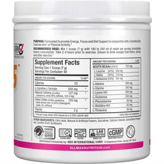 Close-up view of ALLMAX A:CUTS Pink Lemonade tub