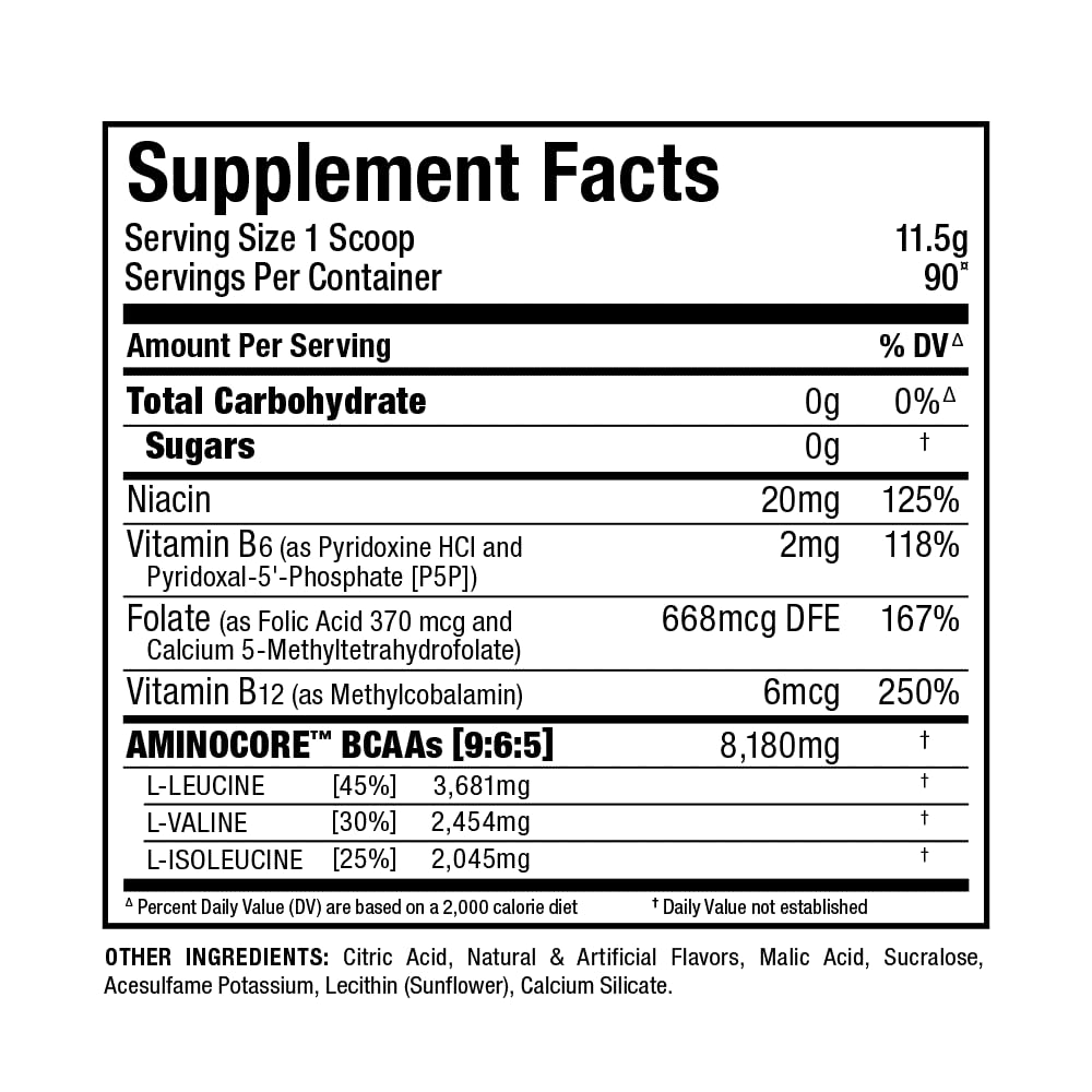 Allmax AminoCore Pineapple Mango drink after mixing supports exercise sessions.