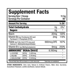 Allmax AminoCore Pineapple Mango drink after mixing supports exercise sessions.