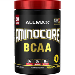 ALLMAX AMINOCORE BCAA powder tub front view
