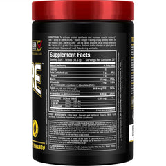 Pineapple Mango flavored BCAA powder with scoop