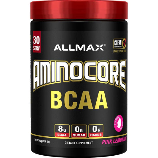 ALLMAX AMINOCORE BCAA Pink Lemonade 315g bottle front