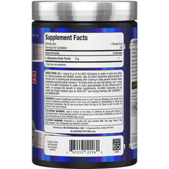 Back nutrition label and ingredients on ALLMAX Arginine HCL 400 g