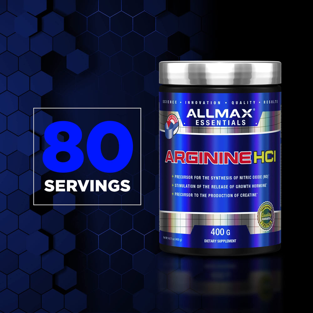Nutrition facts panel for Arginine HCL 400 g